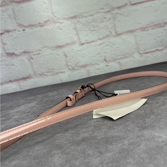 Gucci Slim Patent Powder Pink Leather Marmont Double G Belt 707327 105/42 - Picture 6 of 11